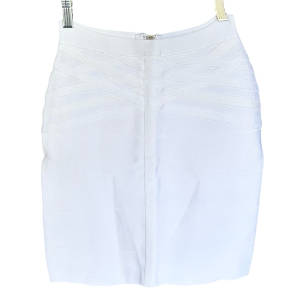 bebe Dresses & Skirts - bebe Office Siren Sexy Stretch White Bandage Pencil Mini Skirt Size Medium Party